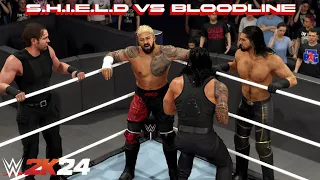 The S.H.I.E.L.D VS The Bloodline | Full Fight | WWE2K24 . #wwe #wwe2k24