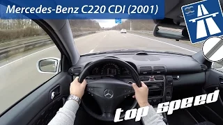 Mercedes-Benz C220 CDI (2001) on German Autobahn - POV High Speed Drive