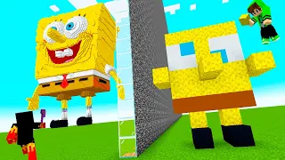 Trolei meu AMIGO com BOB ESPONJA na BATALHA DE CONSTRUÇÃO do MINECRAFT