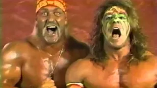 Ultimate Warrior and Hulk Hogan Promo on Mr. Perfect & Genius (01-27-1990)