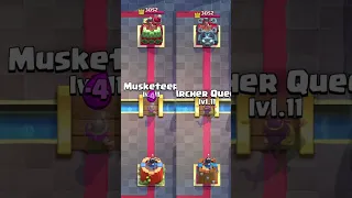 WHO WILL WIN ARCHER QUEEN VS MUSKTEER! #clashroyale #shorts