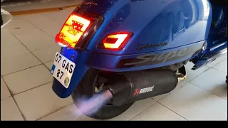 Vespa GTS Flame Show Akrapovic DB Killer No Muffler