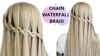 CHAIN Waterfall Braid || easy hairstyle