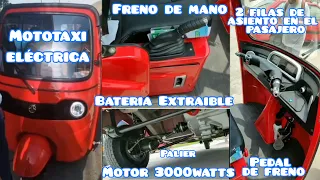 MOTOTAXI ELECTRICA BOLIVIANO EN PERU, REVISANDO LA MOTO EXTERIOR Y INTERIOR