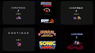 Sonic 1,2,3 & Knuckles vs Sonic Mania - Continue Screens