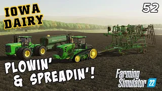 Plowing Corn Fields & Spreading Cow Manure! - IOWA DAIRY UMRV EP52 - FS22