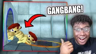 MARIO GANGBANG?! | SMG4: If Mario was in Portal Reaction!