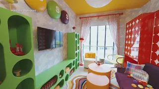 Skittles encouraging fans to live large in their new rainbow apartment