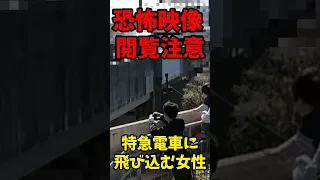 【恐怖映像 閲覧注意 】特急電車に飛び込む女性…