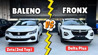 Maruti Suzuki Fronx Delta Plus Vs Baleno Zeta 2024 | Comparison Review | *Why Pay 35k Extra* ??