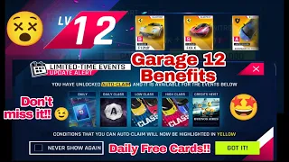 Asphalt-9 | Garage level 12 Benefits 🎉 | Daily free Coins, Blueprints etc | #asphalt9