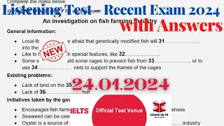 IELTS Listening Actual Test 2024 with Answers | 24.01.2024