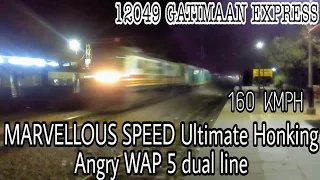 Angry WAP-5 ultimate honking - 12049 GATIMAAN EXPRESS skipping Tughlakabad on its full speed 160KMPH