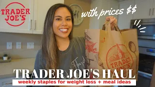 HEALTHY TRADER JOE'S HAUL 2023 *with prices* | weekly staples for weight loss, healthy meal ideas