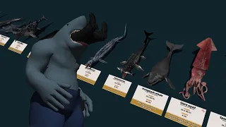 Crazy Sea Monsters Size Comparison 3D