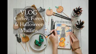 Cozy Autumn Day 🍁 Coffee, Forest & Halloween Muffins | Goodbye October | Slow Seasonal Living