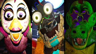 FNAF Security Breach - All Bosses / Boss Fights + Ending (4K 60FPS)