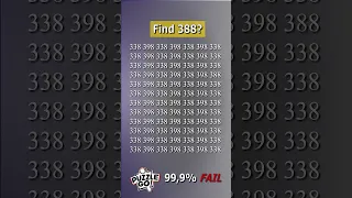 Find 388, where? | Brain Teaser IQ Test #shorts #different #puzzles #opticalillusion