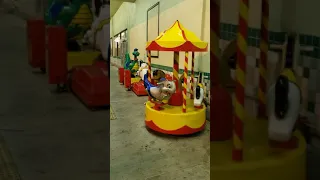 1970s Triple carousel kiddie ride (Red and yellow; White gray and light brown)