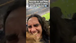 Juan Pablo Sorín and Zanetti react to Montiel's last penalty 🇦🇷