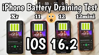 iOS 16.2 Full Battery Drain Test iPhone Xr vs 11 vs 12 vs 12mini || Don't Update!!!