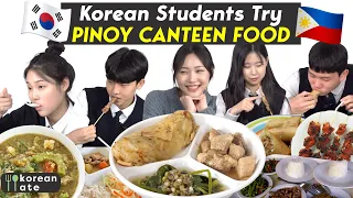 Korean High Schoolers try Filipino Canteen Food for the First Time! | Korean Ate