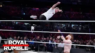 Shane McMahon leaps from the top rope to take down Sheamus: Royal Rumble 2019 (WWE Network)