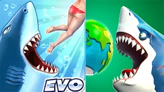 Hungry Shark World VS Hungry Shark Evolution - ALL 56 SHARKS & UNLOCKED 2022 - Android & IOS