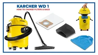 Karcher WD 1 How To: Change Bags & Filters - AND using Wet Function