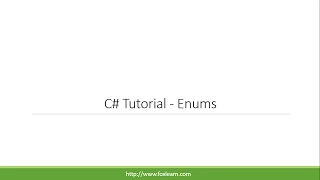 C# Tutorial - Enums