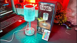 Crystal Table Lamp 🔥| Unbox and Review | Touch Control Decorative Table Light Lamp