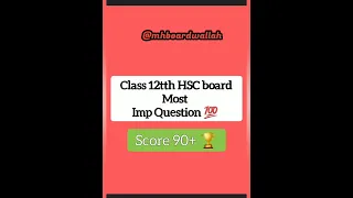 CH-3 Ionic Equilibria || Chemistry 🧪 class 12th HSC 2023 || #shorts  #important #importantquestions
