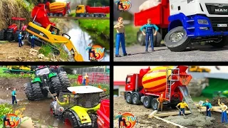 BRUDER BEST of 4  TOP video for children | TRUCKs | TRACTORs | EXCAVATOR