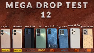 DROP TEST - Redmi Note 12 Pro Plus vs realme 10 Pro Plus vs POCO F4 vs Infinix Zero Ultra