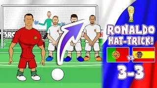 💥RONALDO HAT-TRICK!💥 3-3! Portugal vs Spain (World Cup 2018 Goals Highlights Parody)