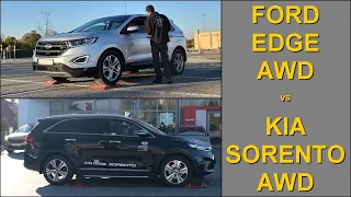 SLIP TEST - Ford Edge 3.5 V6 AWD vs Kia Sorento 2.0 CRDi AWD - @4x4.tests.on.rollers