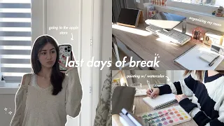 winter break vlog₊˚ෆ : organizing my room, painting w/ watercolor, apple store, and baking cookies!