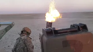 Slow motion 120mm mortar