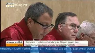 Urteilsverkündung zum "Euro-Rettungsschirm" und zur "Griechenlandhilfe" vom 07.09.2011