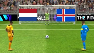 Netherlands vs Island Match | Penalty Shootout Match | Efootball Gameplay | International Friendly |