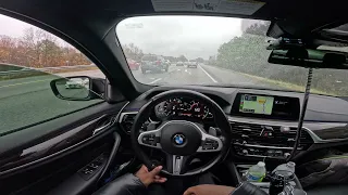 BMW G30  540I POV IN THE RAIN!