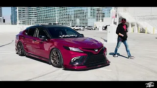 This is @AIRWICSE Toyota Camry 8th gen 2018 ruby red pearl modded