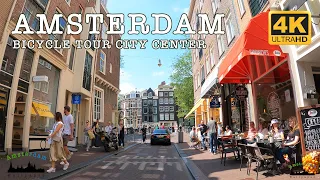 Summer in Amsterdam! 4K bicycle tour through the City Center