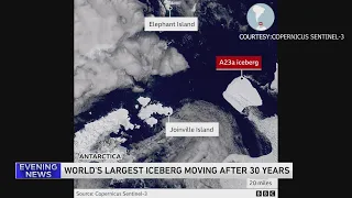 World's largest iceberg moving after 30 years