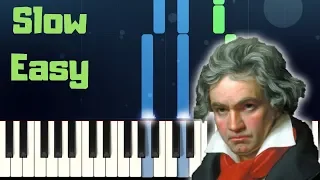 Beethoven - ODE TO JOY - Easy Slow Piano Tutorial