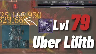 Lvl 79 Companion Shred Druid slays Uber Lilith (Diablo 4 Season 2)