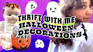 Thrift with me for HALLOWEEN DECORATIONS! 🎃 | spooky thrift haul