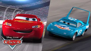 Lightning McQueen and Strip “The King” Weathers Compete for the Piston Cup! | Pixar Cars