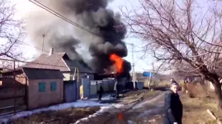 Донецк Пожар в с Грабари после попадания Донбасс, Донецк, Луганск, Мариуполь новости украины сегодн