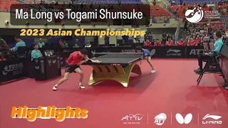 Ma Long 马龙 vs Togami Shunsuke 戸上隼輔 | 2023 Asian Championships (MT-QF) HD Highlights